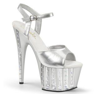 Silver High Heel Pole Dance Platform Shoe
